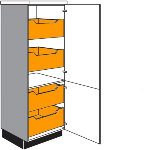 Highboardschrank mit 2 Drehtüren 4 Innenauszügen