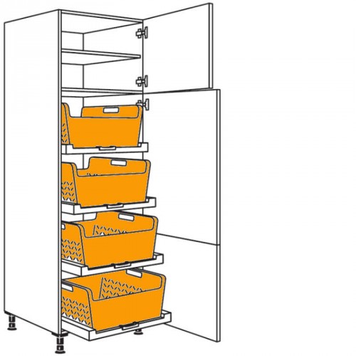 Hochschrank mit Wäschekorb-Tablar