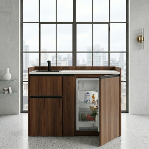 modulLINE ML 120F KA Miniküche aus Holz mit Kühlschrank und 2 Auszüge modulLINE ML 120F KA Miniküche aus Holz mit Kühlschrank und 2 Auszüge