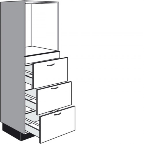 Highboard für Einbaugeräte mit 3 Auszüge