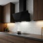 Wandhaube Diagonal Glas schwarz mit Edelstahl [1/8]