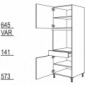 Hochschrank für Geräte-Umbauten, Backofen 590 mm Nische [2/9]