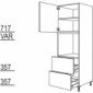 Hochschrank für Geräte-Umbauten, Backofen 590 mm Nische [2/9]