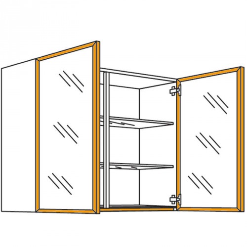 Glas-Wandschrank Flat mit 2 Türen