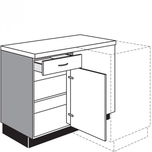 Eck-Unterschrank mit 1 Drehtür 400 mm breit