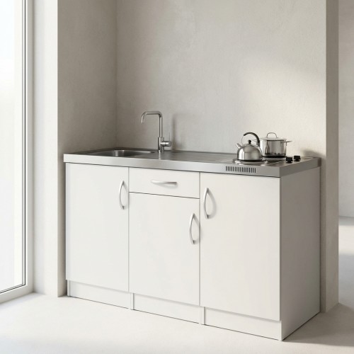 Singlek&uuml;che Pantryk&uuml;che dekorf&auml;hig aus Holz 150 cm mit Schublade