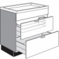 Spülen-Unterschrank für Quooker mit 2 Auszügen und 1 feste Frontblende [1/17]
