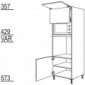 Hochschrank für Geräte-Umbauten, Backofen und Mikrowelle 590, 370 mm Nische [2/9]