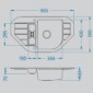 Küchen-Eckspüle Kunstgranit Niagara 60 [3/4]