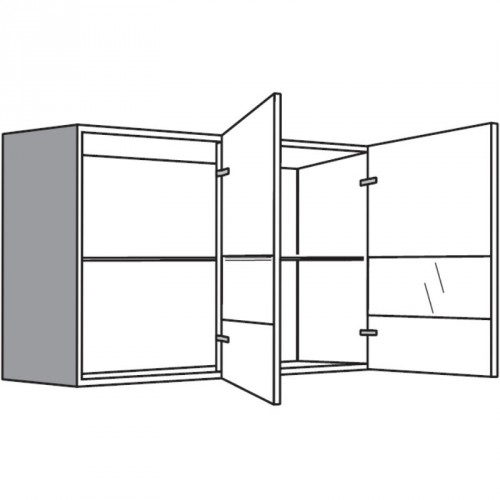 Hängeschrank mit 2 Segmentglastüren