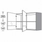 Hängeschrank mit 2 Segmentglastüren [2/17]