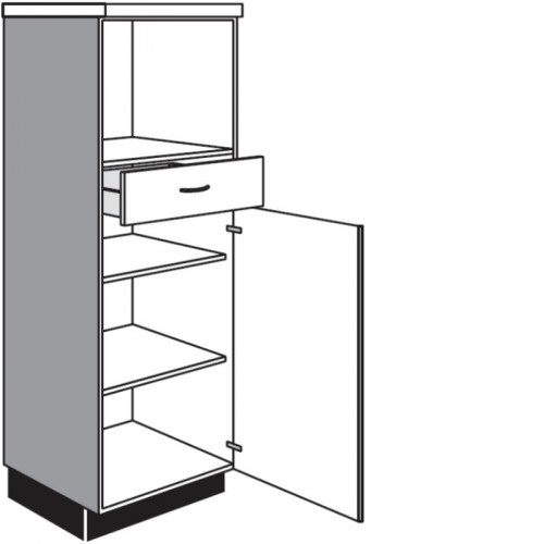 Highboardschrank für Einbaugeräte mit 1 Drehtür und 1 Schubkasten