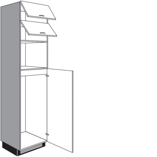 Hochschrank für Einbaugeräte mit 2 Klappen und 1 Geräte-Drehtür