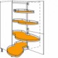 Eck-Highboard mit 4 Holzschwenktablare [1/9]