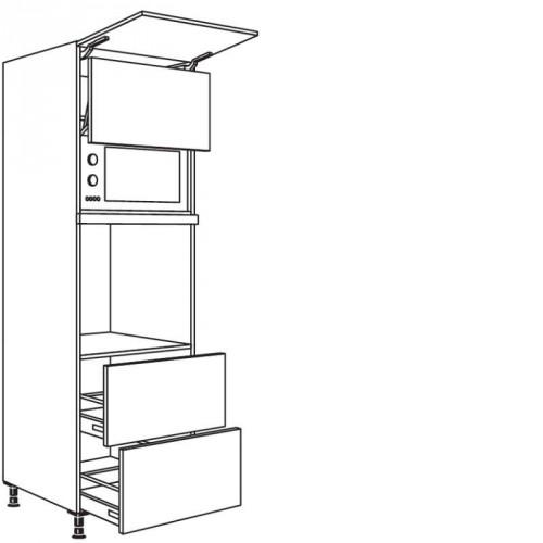 Hochschrank für Geräte-Umbauten, Backofen und Mikrowelle 590, 370 mm Nische