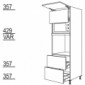 Hochschrank für Geräte-Umbauten, Backofen und Mikrowelle 590, 370 mm Nische [2/9]