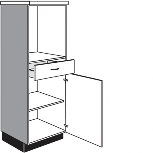 Highboardschrank für Einbaugeräte mit 1 Drehtür und 1 Schubkasten