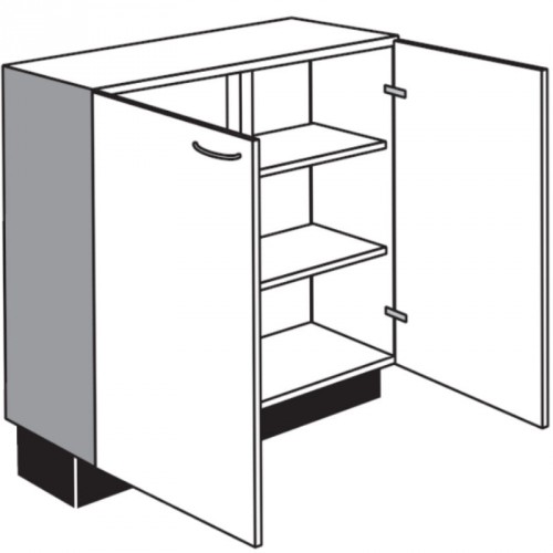 Vitrinen-Unterschrank mit 2 Drehtüren