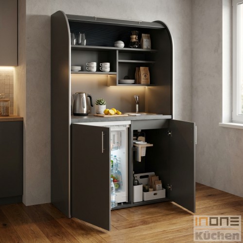 pro-art colorLINE Schrankküche mit Rollladen Jalousie in anthrazit, grau, weiß inkl. Kühlschrank pro-art colorLINE Schrankküche mit Rollladen Jalousie in anthrazit, grau, weiß inkl. Kühlschrank