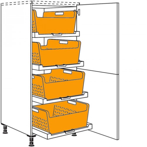 Highboard mit Wäschekorb-Tablar mit 1 verlaschte Tür