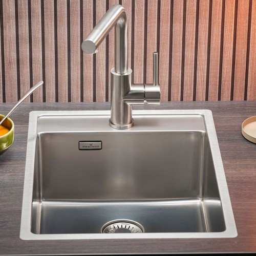 Edelstahlbecken f&uuml;r die K&uuml;che New York 34x40 mit Hahnlochbank