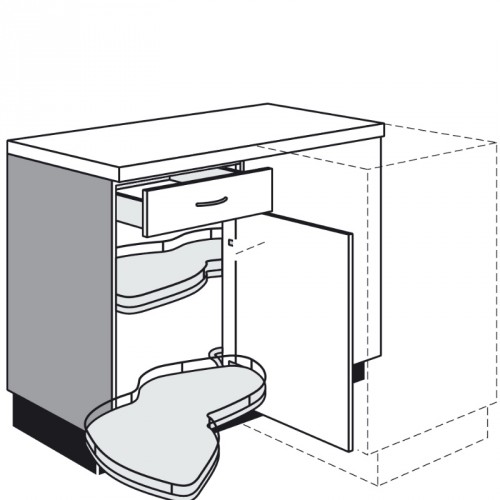 Eck-Unterschrank mit 1 Drehtür 500 mm breit