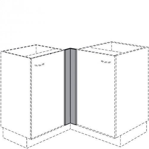 Eckblende für Unterschränke, 723 mm hoch