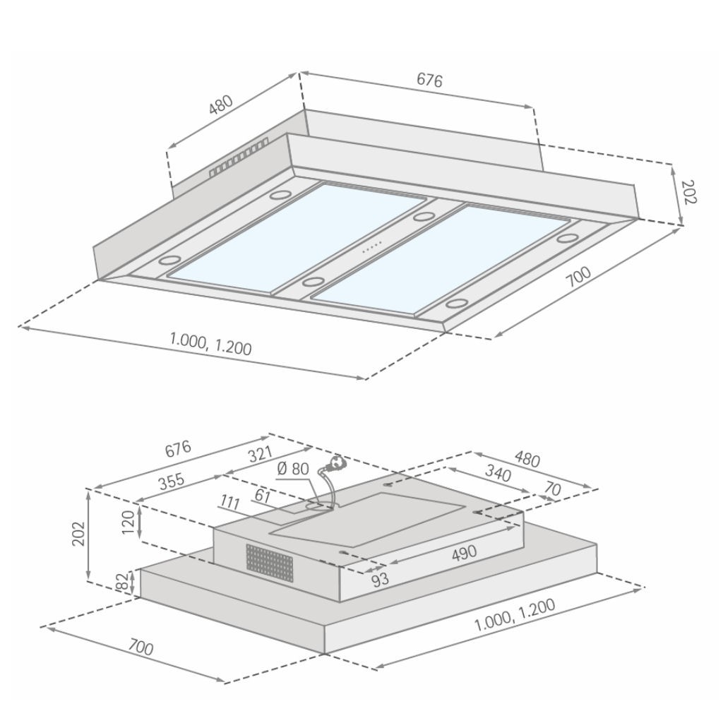 Deckenlüfter für Umlufbetrieb mit Randabsaugung