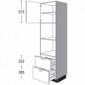 Seitenschrank für Einbaugeräte mit 1 Drehtür und 2 Auszüge [2/21]