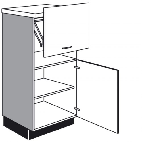 Highboard für Einbaugeräte mit 1 Geräte-Drehtür 1 Lifttür