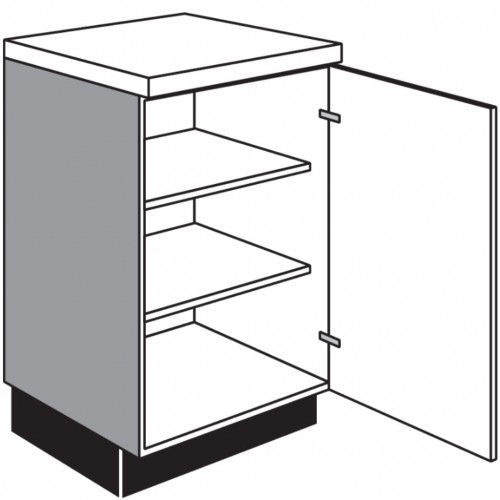 Unterschrank mit 1 Drehtür und 2 verstellbaren Fachböden