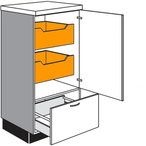 Highboardschrank mit 1 Drehtür 2 Innenauszüge und 1 Auszug