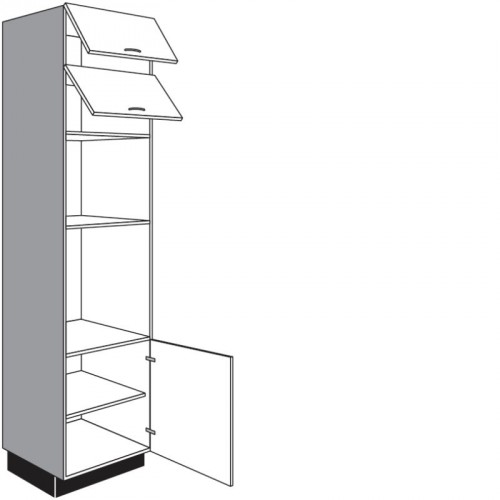 Hochschrank für Einbaugeräte mit 2 Klappen und 1 Drehtür