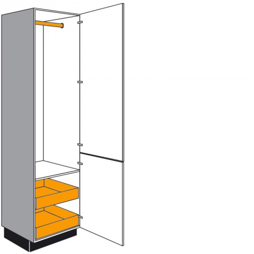 Seitenschrank mit 1 Kleiderstange und 2 Innenschubkästen