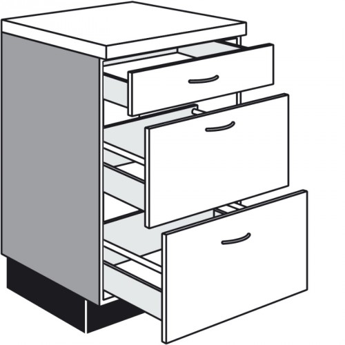 1 Unterschrank mit und 2 Schubkasten Auszüge