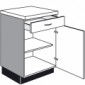 Kochfeld-Unterschrank mit 1 Drehtür und 1 Schubkasten [1/16]