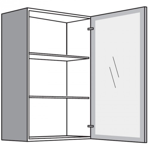 Hängeschrank mit Glasdrehtür Vollglas