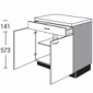 Unterschrank mit 1 Schubkasten und 2 Drehtüren [2/16]