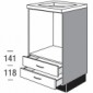 Maxi Unterschrank für Einbauherde mit 2 Schubkästen [2/16]