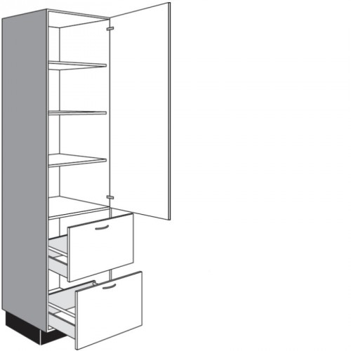 Seitenschrank für Geschirr mit 1 Drehtür und 2 Auszüge