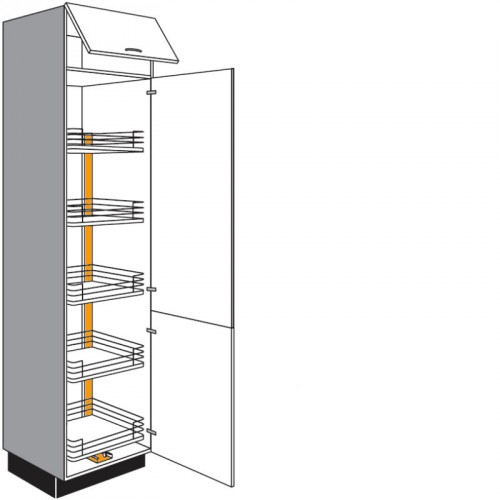 Hochschrank für Vorräte mit Tandem-Solo 1 Klappe 1 Drehtür (verstiftet)