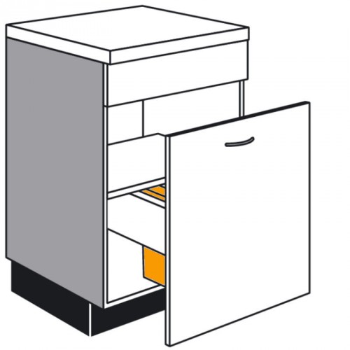 Spülen-Unterschrank mit 1 Auszug und Abfalleimern 2x13 Liter zur Mülltrennung