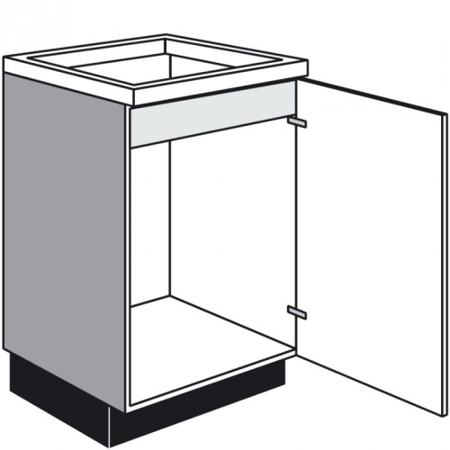 Spülen Unterschrank mit 1 Drehtür und 1 feste Innenblende