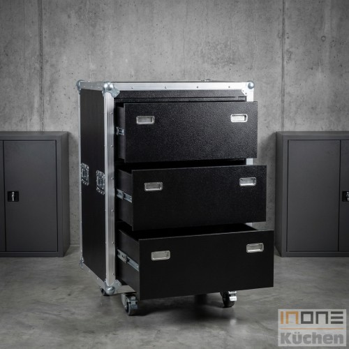 kitcase pro-art Kofferk&uuml;che Beistellschrank klein in Breite 74 cm mit Schubladen