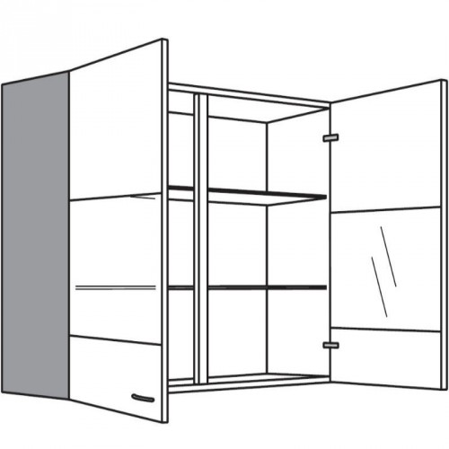 Hängeschrank mit 2 Segmentglastüren