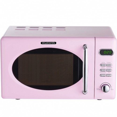 Stand-Mikrowelle im Retro-Design pink glänzend