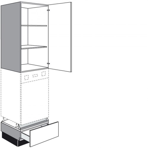Modulschrank für hocheinbau Geschirrspüler mit 1 Aufsatzschrank  und 1 Schubkasten