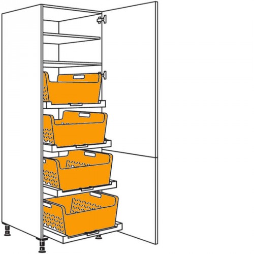 Hochschrank mit Wäschekorb-Tablar