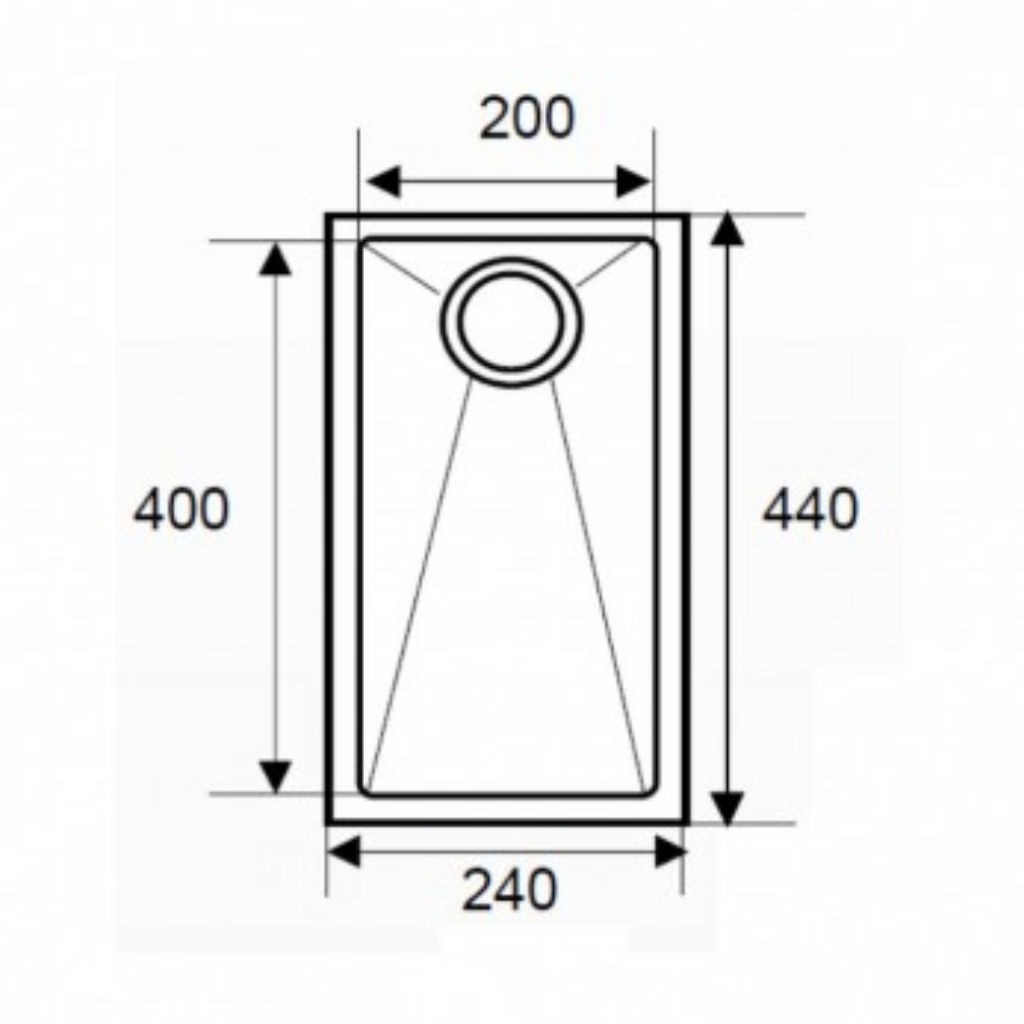 Spülbecken aus gebürstetem Edelstahl 1.4301 R10