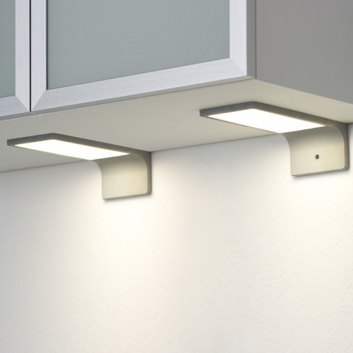 neutralweiß Küchenleuchte Küchenlampe Schrankleuchte Dreieckleuchte 3er SET LED Unterbauleuchten mit Schalter für Küche Schrank 4000K - Dreieck-Design aus Edelstahl